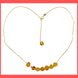 Floating Amber Beads Necklace