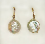 Coin Keshi Pearl Earrings