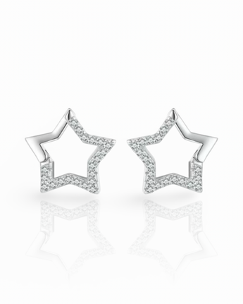 Sterling Silver Star Huggie Earring