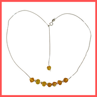 Floating Amber Beads Necklace