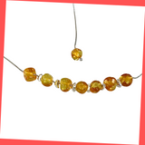 Floating Amber Beads Necklace