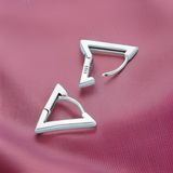 Sterling Silver Triangle Huggie Earrings