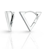 Sterling Silver Triangle Huggie Earrings