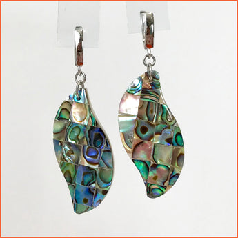 Wavy Drop Abalone Earrings